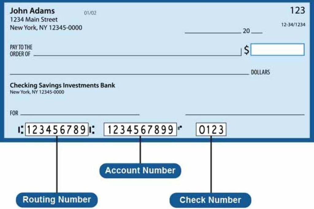 ABA Routing Number no cheque dos EUA.