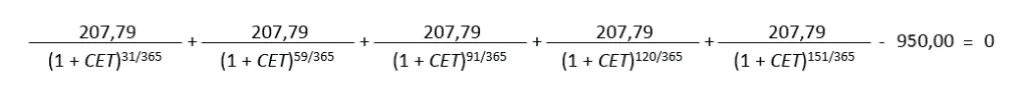 Fórmula para calcular o CET 