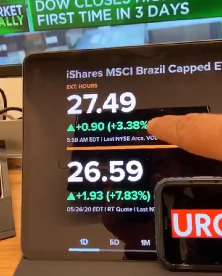 Bolsa brasileira em alta de +2,38% nos EUA