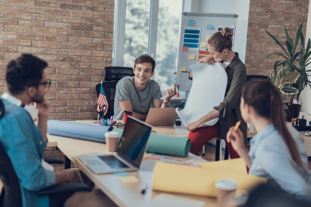 Equipe de trabalho da startup