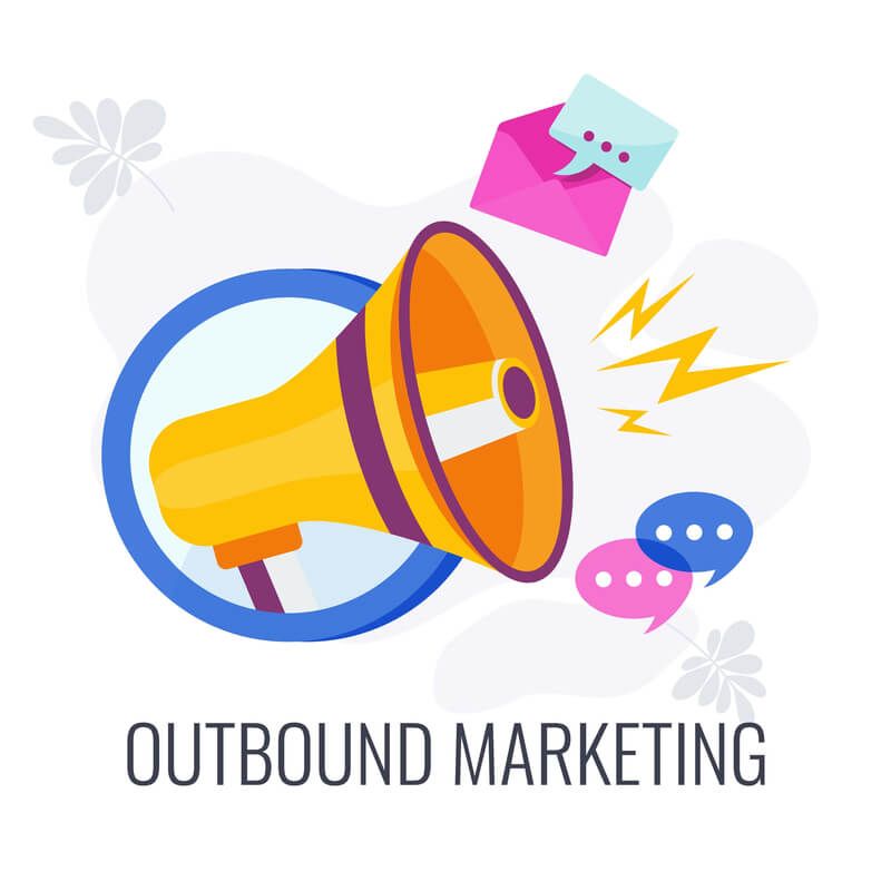 Ilustração de um megafone representando Outbound Marketing