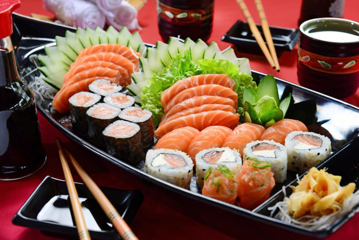 Jogo Jantar P/ Sushi 6 Peças Barca Comida Japonesa 2 Pessoas