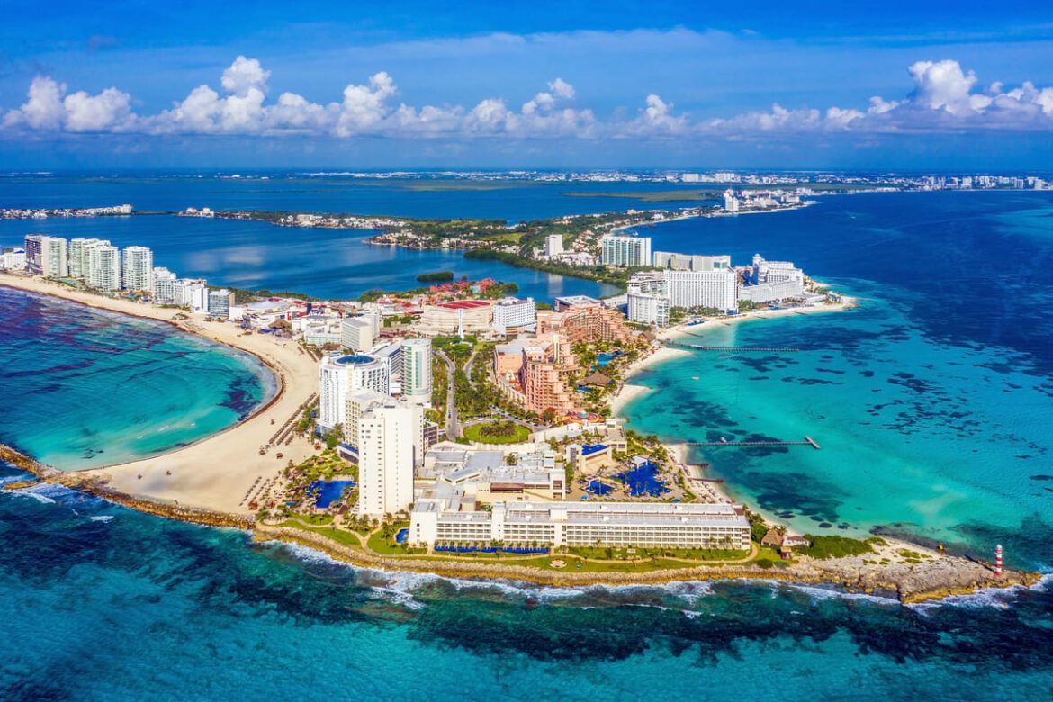 Ilha do México em viagem para Cancún.