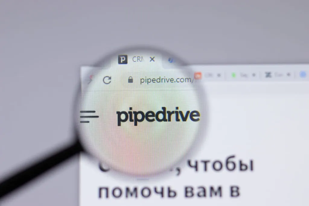 Pipedrive aberto na página do navegador.