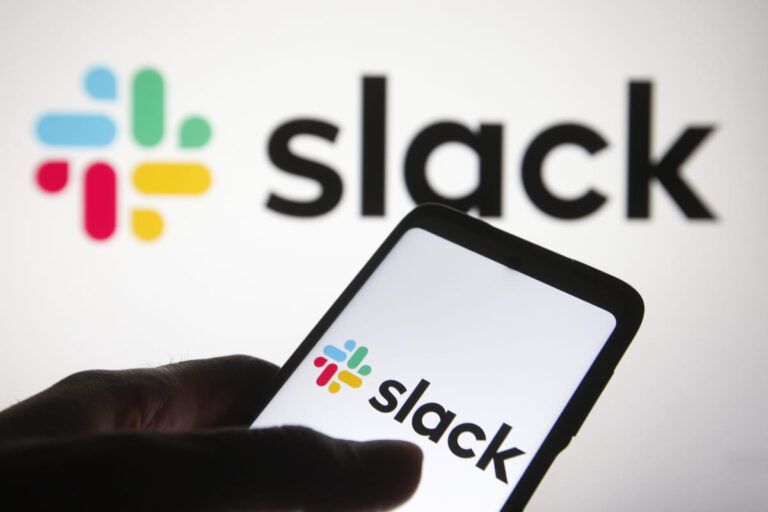 Imagem mostra logotipo do Slack