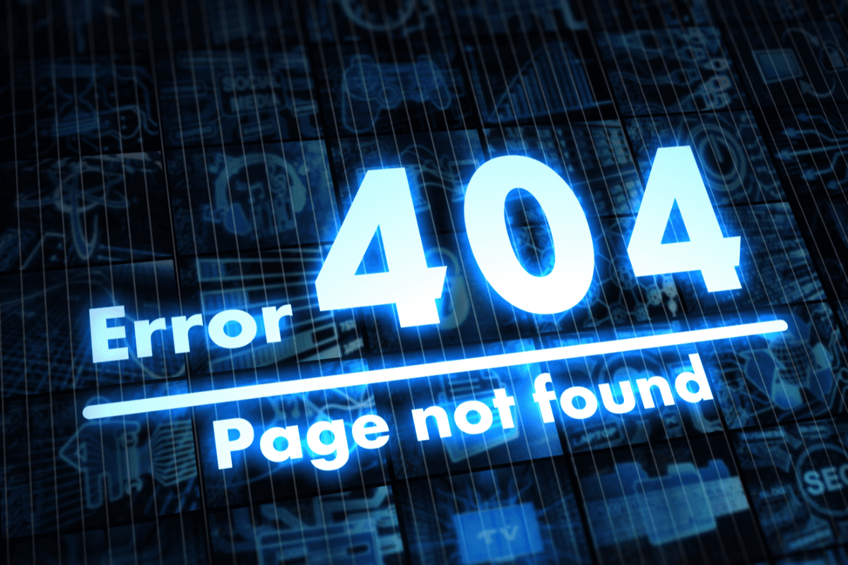 Erro 404 aparecendo na tela do computador