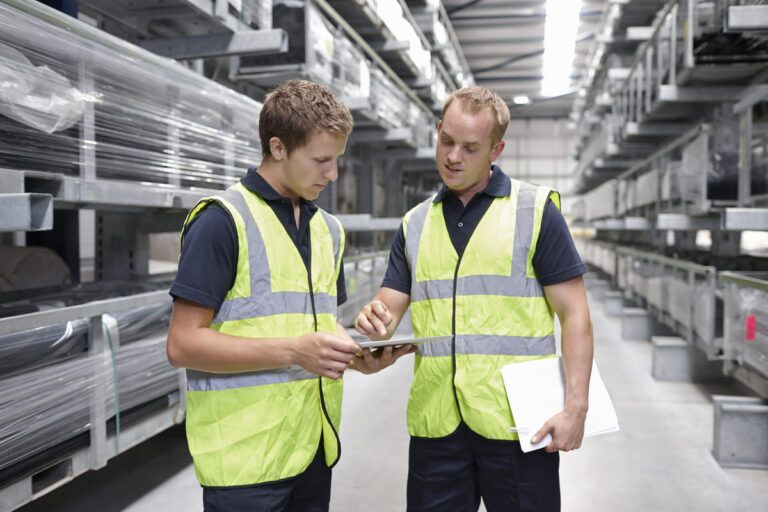 Pessoas conferindo os produtos sob regime aduaneiro