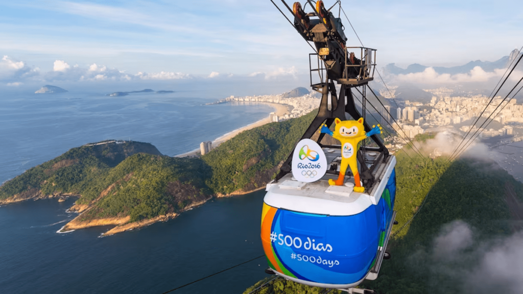 Mascote das Olimpiadas de 2016, Vinicius. Créditos de imagem: GETTY IMAGES