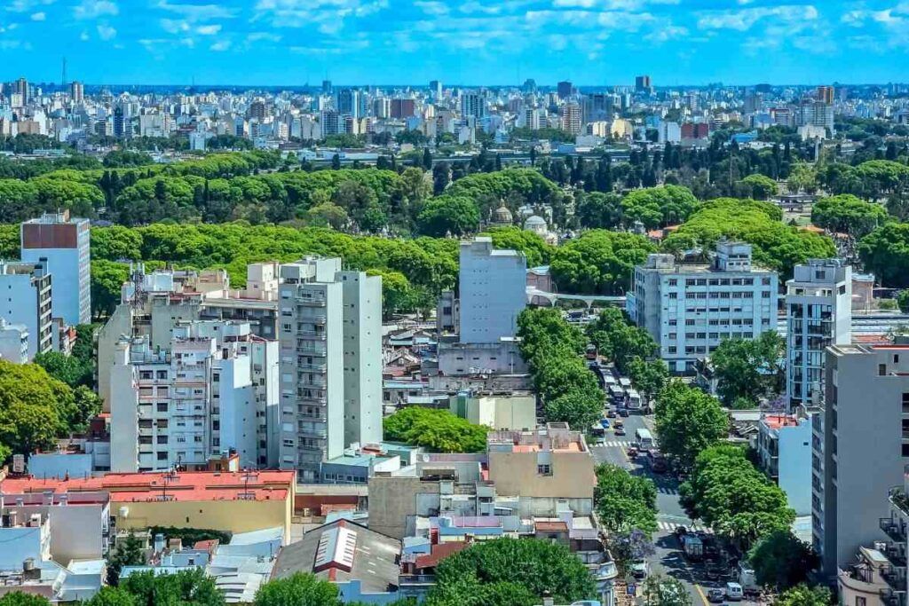 Visão panorâmica da cidade de Buenos Aires. 