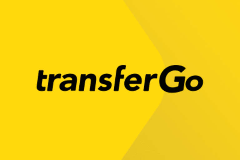 Logo da TransferGo em um fundo amarelo