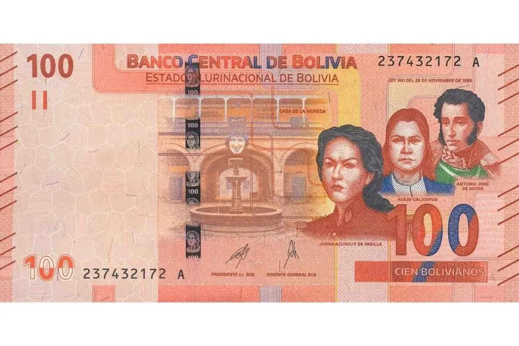 Cédula de 100 bolivianos