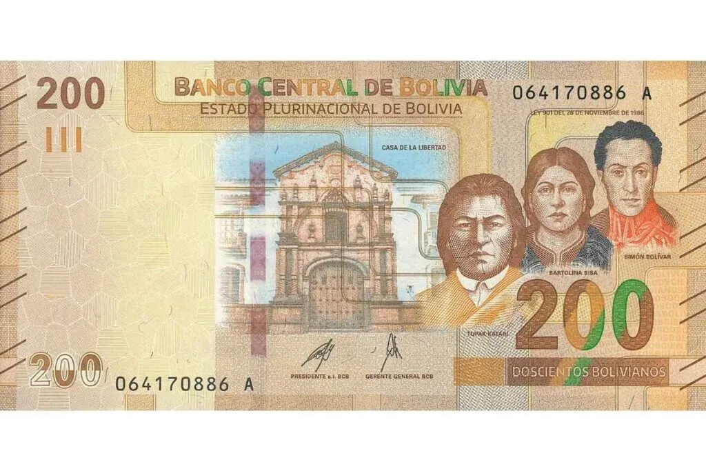 Cédula de 200 bolivianos