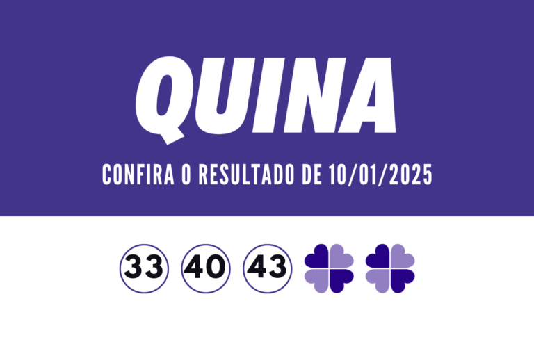 Resultado Quina 6628 de hoje, sexta-feira (10): prêmio de R$ 1,5 milhão