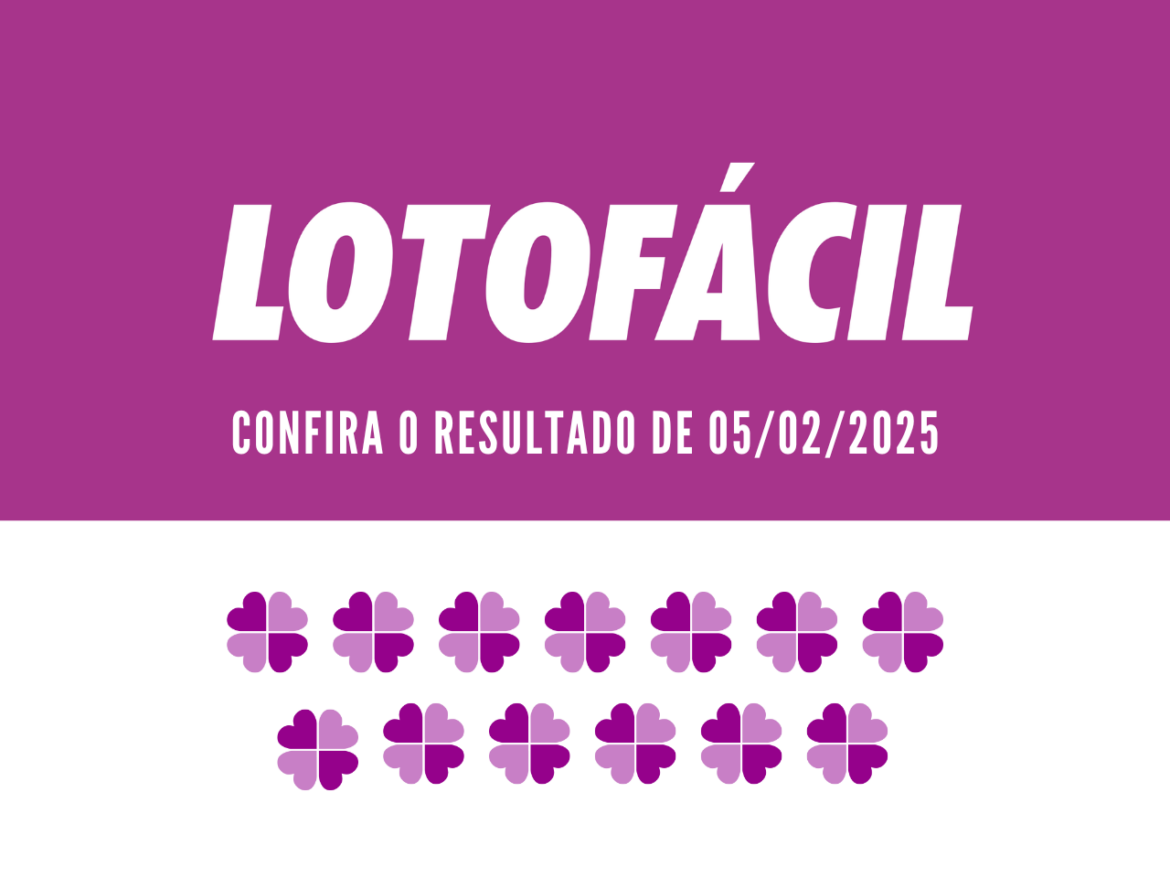 Resultado da Lotofácil 3312: O sorteio desta quarta-feira, 05/02/2025, traz um prêmio estimado em R$ 1,7 milhão para quem acertar as 15 dezenas sorteadas.