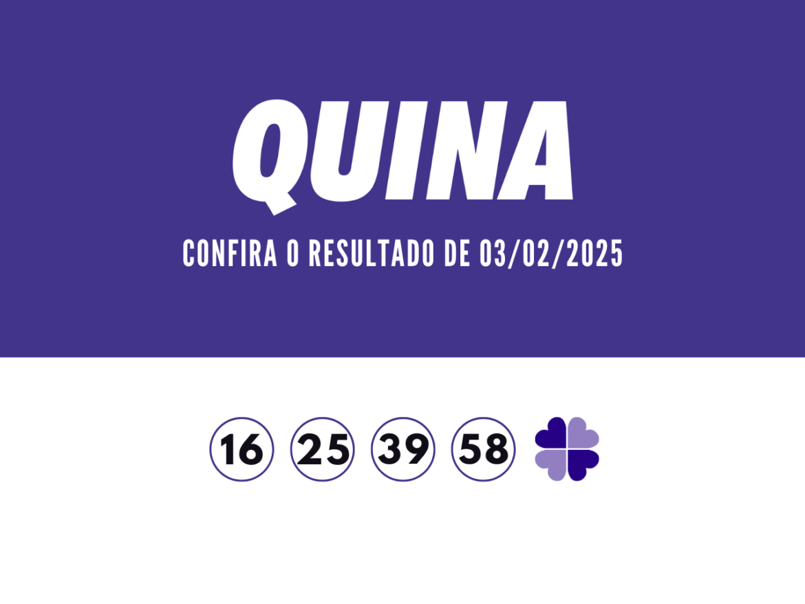 Resultado da Quina 6649 - Números sorteados no dia 04/02/2025: 09 - 43 - 47 - 65 - 74